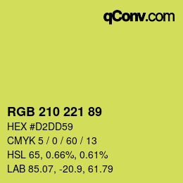 Color code: RGB 210 221 89 | qconv.com
