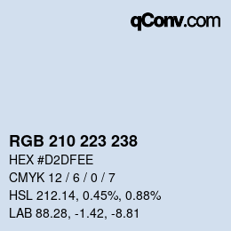 カラーコード: RGB 210 223 238 | qconv.com
