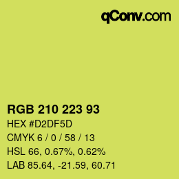 カラーコード: RGB 210 223 93 | qconv.com