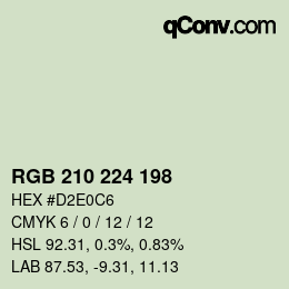 Color code: RGB 210 224 198 | qconv.com