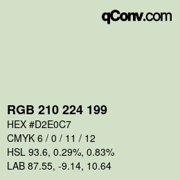 Color code: RGB 210 224 199 | qconv.com