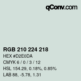 Code couleur: RGB 210 224 218 | qconv.com