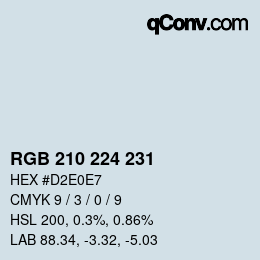 Farbcode: RGB 210 224 231 | qconv.com