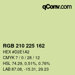 Color code: RGB 210 225 162 | qconv.com