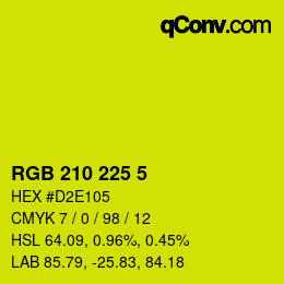 Color code: RGB 210 225 5 | qconv.com