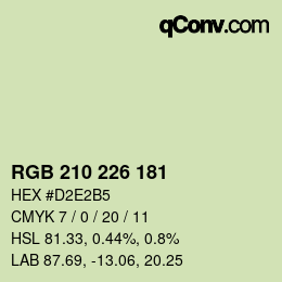 Farbcode: RGB 210 226 181 | qconv.com