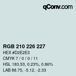 Farbcode: RGB 210 226 227 | qconv.com
