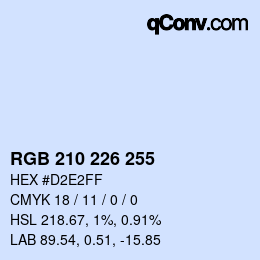 Color code: RGB 210 226 255 | qconv.com