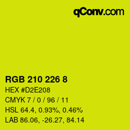 Color code: RGB 210 226 8 | qconv.com