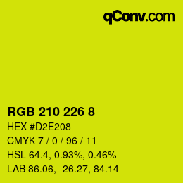 カラーコード: RGB 210 226 8 | qconv.com
