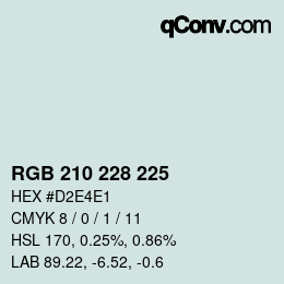 Código de color: RGB 210 228 225 | qconv.com