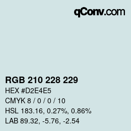 Color code: RGB 210 228 229 | qconv.com
