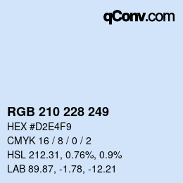 Color code: RGB 210 228 249 | qconv.com