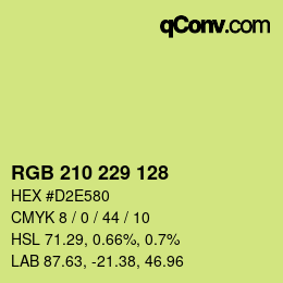 Farbcode: RGB 210 229 128 | qconv.com
