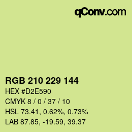 颜色代码: RGB 210 229 144 | qconv.com