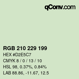 Color code: RGB 210 229 199 | qconv.com