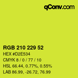 Color code: RGB 210 229 52 | qconv.com