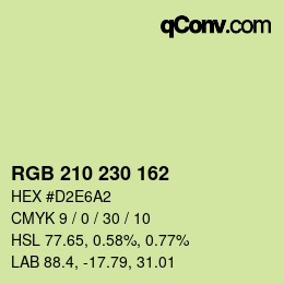Color code: RGB 210 230 162 | qconv.com