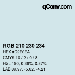 Farbcode: RGB 210 230 234 | qconv.com