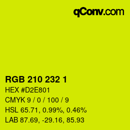Color code: RGB 210 232 1 | qconv.com