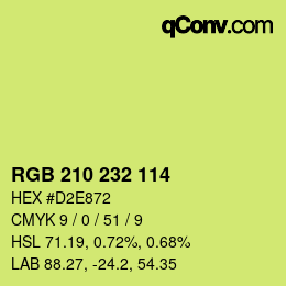 Color code: RGB 210 232 114 | qconv.com