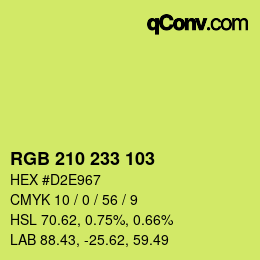 カラーコード: RGB 210 233 103 | qconv.com