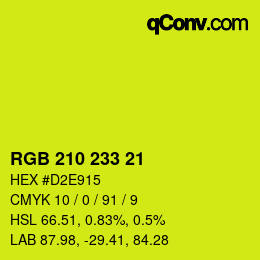 Color code: RGB 210 233 21 | qconv.com