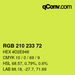 Color code: RGB 210 233 72 | qconv.com