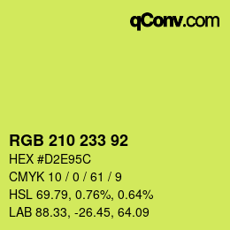 Color code: RGB 210 233 92 | qconv.com