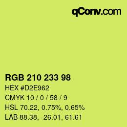 Color code: RGB 210 233 98 | qconv.com