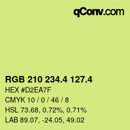 カラーコード: RGB 210 234.4 127.4 | qconv.com