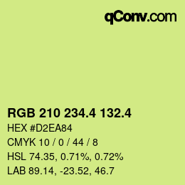 カラーコード: RGB 210 234.4 132.4 | qconv.com