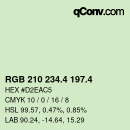 カラーコード: RGB 210 234.4 197.4 | qconv.com