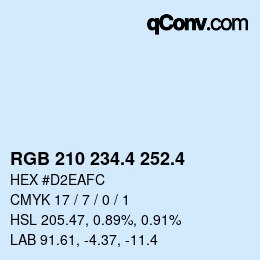 カラーコード: RGB 210 234.4 252.4 | qconv.com