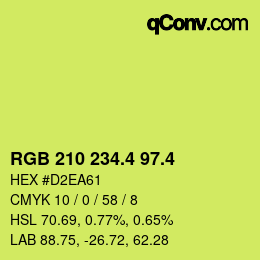 カラーコード: RGB 210 234.4 97.4 | qconv.com