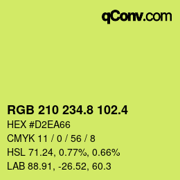 カラーコード: RGB 210 234.8 102.4 | qconv.com