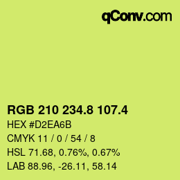 カラーコード: RGB 210 234.8 107.4 | qconv.com