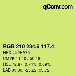 カラーコード: RGB 210 234.8 117.4 | qconv.com