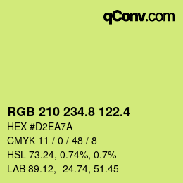 カラーコード: RGB 210 234.8 122.4 | qconv.com