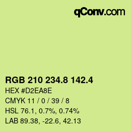 カラーコード: RGB 210 234.8 142.4 | qconv.com