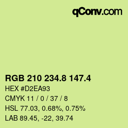 カラーコード: RGB 210 234.8 147.4 | qconv.com
