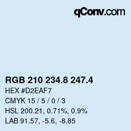 カラーコード: RGB 210 234.8 247.4 | qconv.com
