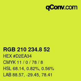 カラーコード: RGB 210 234.8 52 | qconv.com