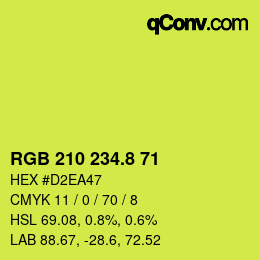 カラーコード: RGB 210 234.8 71 | qconv.com