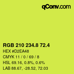 カラーコード: RGB 210 234.8 72.4 | qconv.com