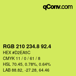 カラーコード: RGB 210 234.8 92.4 | qconv.com