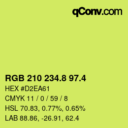 カラーコード: RGB 210 234.8 97.4 | qconv.com