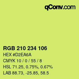 Color code: RGB 210 234 106 | qconv.com
