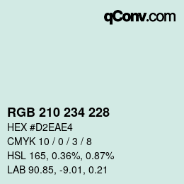 Farbcode: RGB 210 234 228 | qconv.com