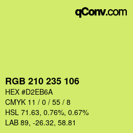 Color code: RGB 210 235 106 | qconv.com
